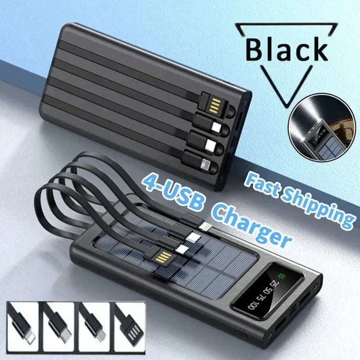 4 in 1 Solar Power Bank Ultra-large Capacity